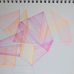 dimensions_points of coordination, 2021, 22x30, Tusche+Leuchtstift auf Papier_2