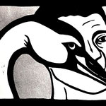 Der Unschuldsvogel, 2025, Linolschnitt, 21 x 30 cm    