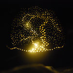 Fratrie : lampe photophore étain  motifs arbres