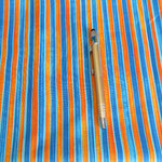 Stoff Streifen 4 - breite Streifen blau/orange