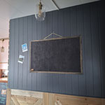Painted "blackboard-illusion" with magnetic paint.