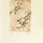*1055-Gravure,estampe musique :  Le duo , violoncelle et violon