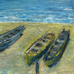 "Boote am Strand".  70 x 100.  (314).  (4)