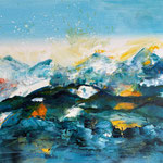 "Bergesrausch". 100 x 80  (351)  (6). (Acryl)