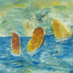 "3 Segler".  80 x 100   (364).  (3)