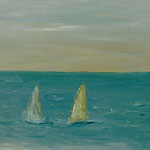 "2 Segler hoch"  50 x 100,     (217)    (2)