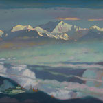 EVER-BEING SILVER. KANCHENJANGA. 2008 (oil on canvas) 65x110