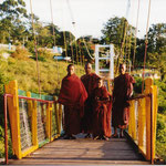 Monks on a Bridge, Taunggy, Myanmar
