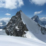 The look back. Obergabelhorns tough Ordinary Route (at least in icy and snowy conditions.)