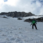 Enjoying the snow. Skiing in trainers!