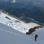 On the snow slopes to the top of Mont Blanc du Tacul.