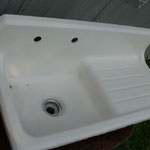 Cast Iron Kitchen Sink with Drainboard - $250.00