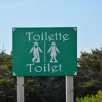 Cooles Toiletten-Schild am Cape Saint George.