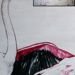 Ego und Haufen (2010) - Detailaufnahme - Leim auf Holz - 320 x 80 cm (2-teilig)