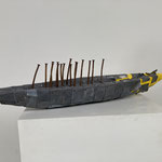 "Beginn einer neuen Leichtigkeit" | Holz, Blei, Nägel | 18 x 85 x 15