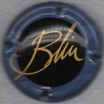 BLIN   N° 1   fond noir, contour bleu