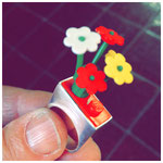 Lego-ring met wisselbare versiering