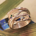 Zilver met smaragd, topaas en saffier