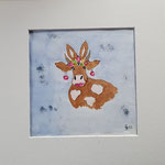 "Wer oder was bin ich??? Aquarell mit Glitzer 30x30cm 