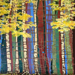 Birch Grove, acrylic on canvas, 36 x 36
