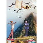 Envol de livres  30 x 40