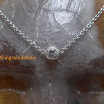 Collier argent boule, serti masse