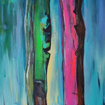 2 Stelen pink und blau, 120 x 60 cm, verkauft/sold