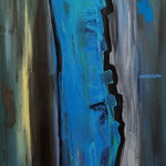 1 Stele blau, 150 x 50 cm