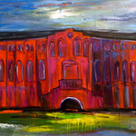 Maschinenhalle rot 10 x 120 cm, verkauft/sold