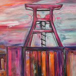 Bergbaumuseum Abendstimmung, 100 x 140 cm