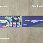 brochure met aan de lange bovenzijde een wire-o binding