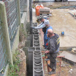 Montage du mur de soutènement en bloc Stepoc