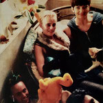 1990 to 1993 - Gezabel Dinosaur - R to L (anticlockwise) - Geri Kelder, Christine Johnston, Brett Parker and Geoff Ahmet.
