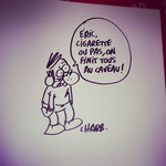 Un dessin que Charb m'avait fait quand on s'était croisé au "Caveau de la République"... 