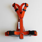 Katzen-Geschirr: Gurtband: orange, Fleece: grau