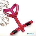 Führgeschirr Reflex-rot; Polsterung: AirMesh pink