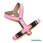 Führgeschirr Gurtband: rosa; Polsterung: Softshell camel