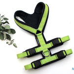 Sicherheitsgeschirr mit Brustlatz: GB: Limone-Reflex; Polsterung: Fleece dunkelblau