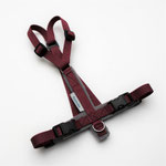 Katzen-Geschirr; Gurtband: Bordeaux; Fleece: Grau