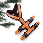 Sicherheitsgeschirr GB: Reflex-Orange; Polsterung: Softshell braun