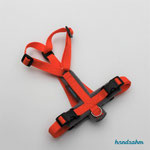 Katzen-Geschirr: Gurtband: Orange; Fleece: Grau