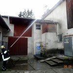 Brandbekämpfung vom Innenhof