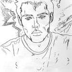 Mein Sohn Vincent  Selbstportrait - letztes - ( by Vincent )
