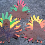 Bastelaktion mit meinen Kids - Truthähne für Thanksgiving