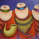 los musicos   100 x 70cm