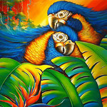 guardianes del paraiso   90 x 100cm