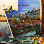 acariciando las nubes   92 x 84cm
