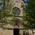 Portail dit limousin et rose gothique - Collégiale d'Eymoutiers