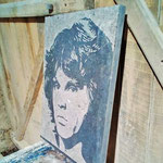 Gravure Portrait de Jim Morrison en Pierre bleue du Hainaut dimension: 59*78 