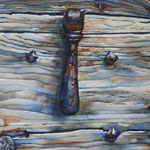 Aquarelle porte ancienne - Vieille porte II Veyzelay - 60x80 cm - 2014